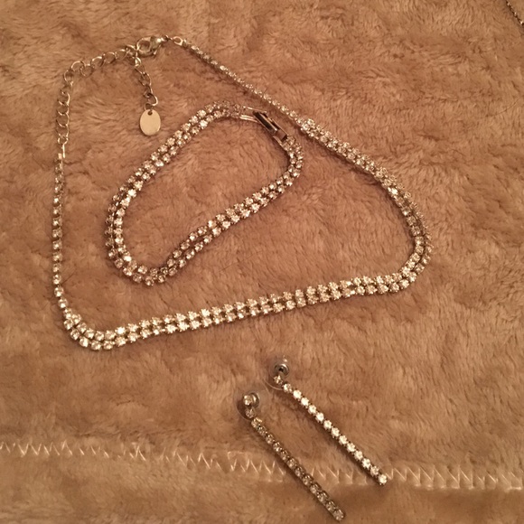 Matching necklace, bracelet and earrings