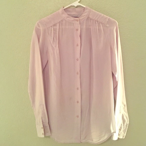 Nordstrom collarless silk blouse
