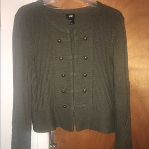 Army Green - Military Style Cardigan