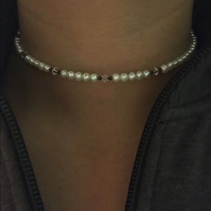 Pearl choker! Silpada! With swarovski crystals!