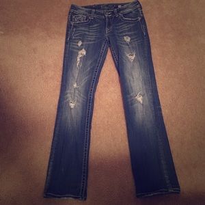 Straight leg miss me jean with rhinestone details