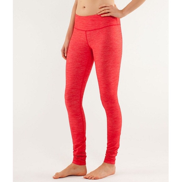 lululemon athletica Pants - Lululemon Wunder Under Pants Love Red Slub Denim