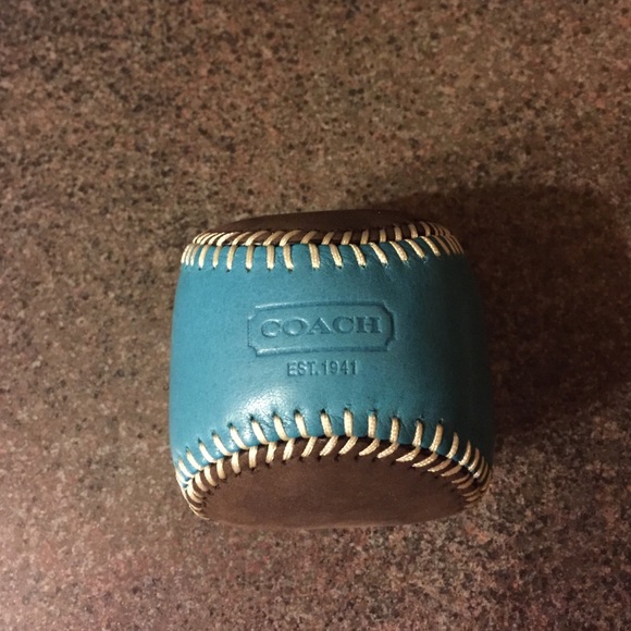 Coach Other - Coach Leather Suede Baseball Paperweight
