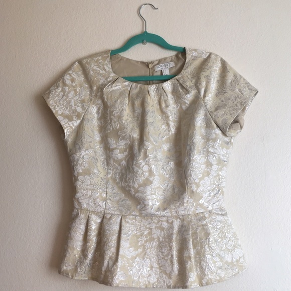 Skirt + Peplum Top Brocade Cream/Silver Forever 21 - Picture 1 of 4