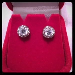 Cubic halo style earrings