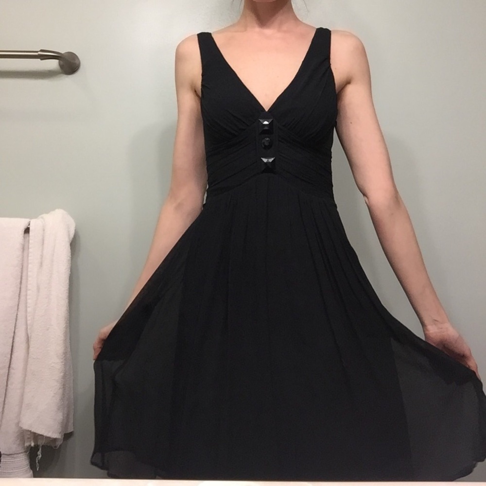 Express 100% Silk Black Dress XS 0 Holiday