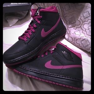 Black and Purple Jordan's