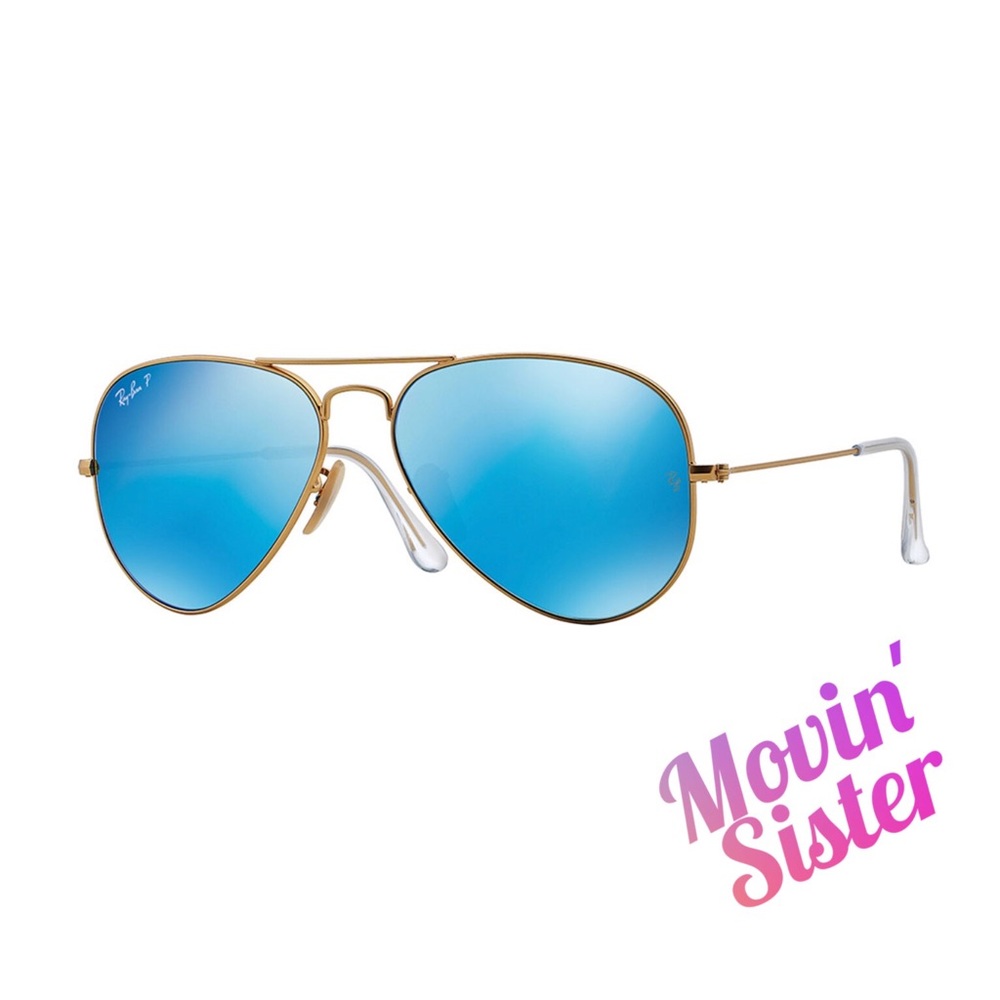 Ray-ban Mirror Sunglasses, Aviator Golden/Blue