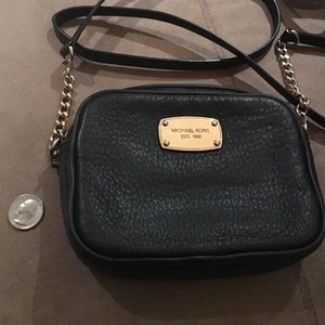 Michael Kors black leather mini crossbody bag