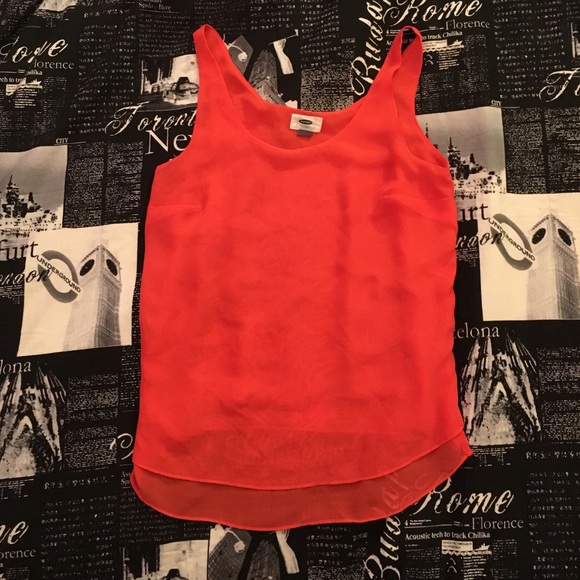 Layered silk chiffon tank.