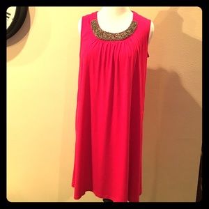 Wooden design pink dress