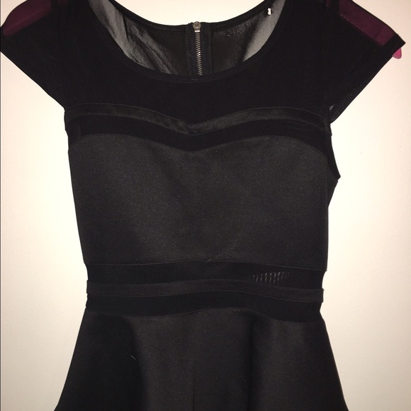 Black sheer peplum top