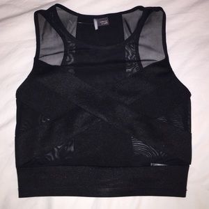 Black sheer bandage crop top in perfect condition!