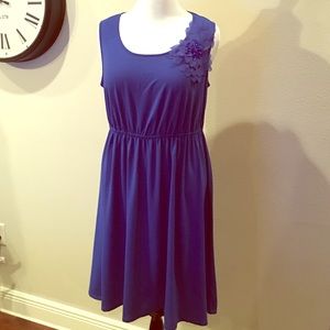 Blue flower embellished dress