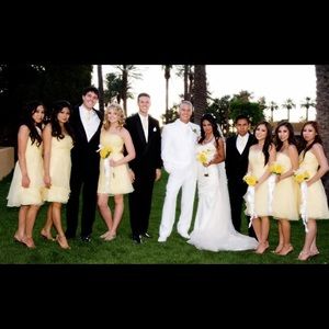 Yellow Strapless Dress