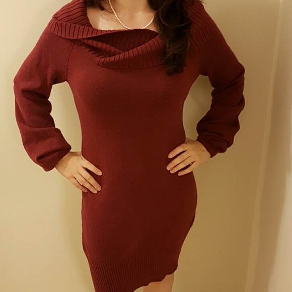 LAST CHANCE Bebe Merlot Sweater Dress - Picture 4 of 4