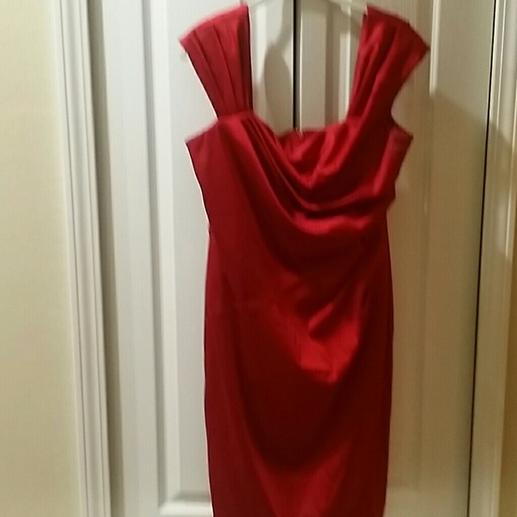 Red Satin Cocktail Dress