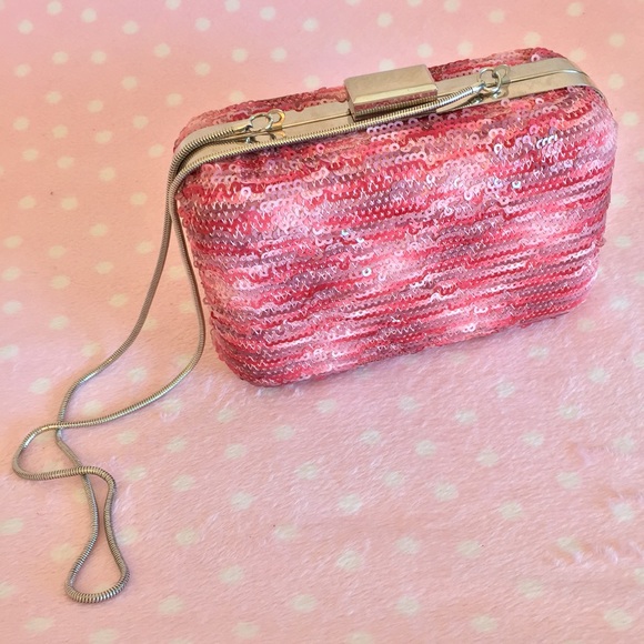 Pink Sequins clutch/shoulder purse