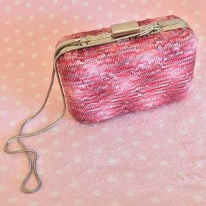 Pink Sequins clutch/shoulder purse