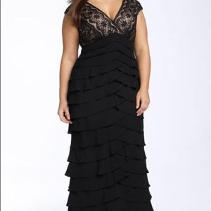 Adrianna Papell floor length shutter gown