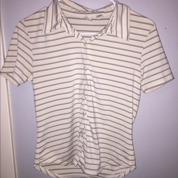 Collared striped button down blouse - Picture 1 of 1