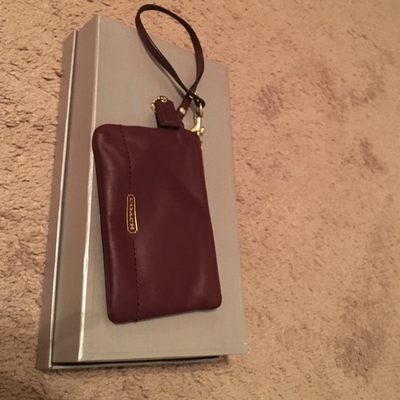 Burgundy Coach wristlet
