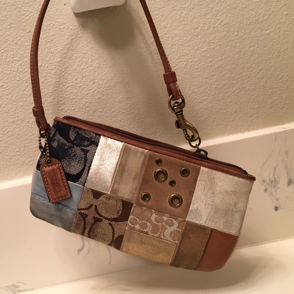 Coach Wristlet Patchwork Denim - image 1