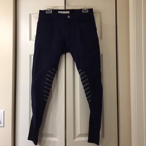 Navy blue riding breeches by Animo. Made in Italy.