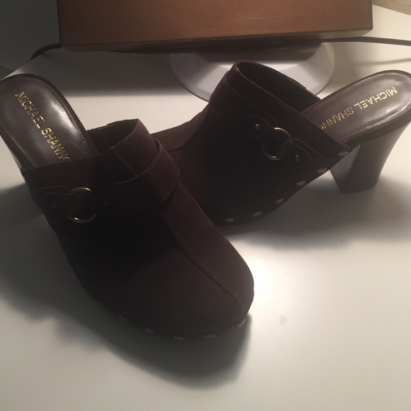 Brown Suede Mules Shoes