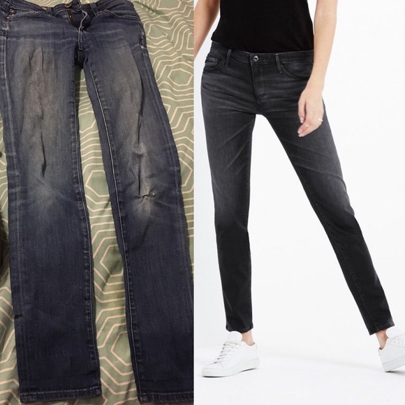 Ag Adriano Goldschmied Denim - Distressed AG The Stilt Cigarette Jean 24R