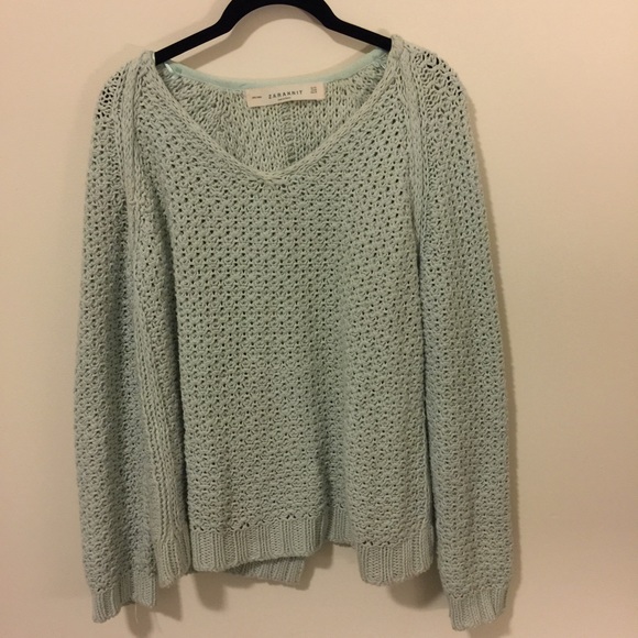 Zara Sweaters - 🌈🌈 SALE Zara Seafoam Blue Knit Sweater 🌈🌈
