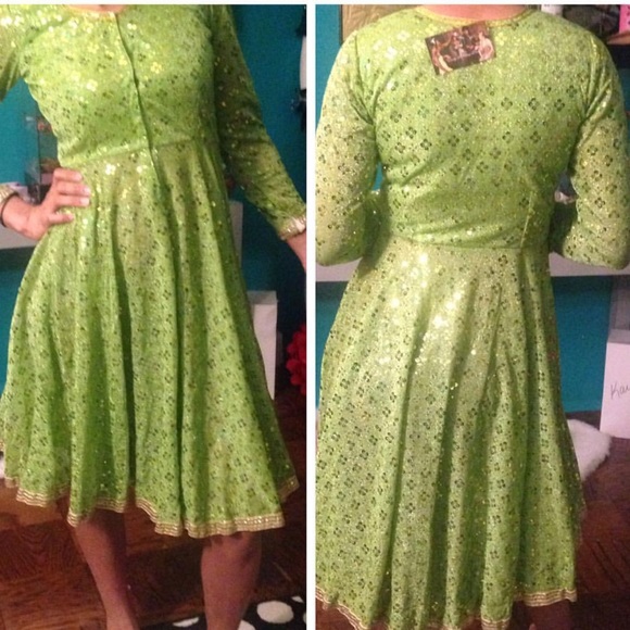 Lime Green Vintage Dress