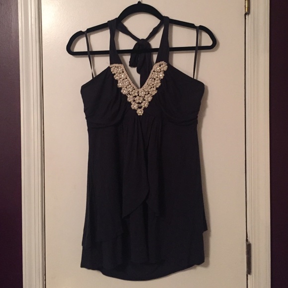 Navy halter top, size xl