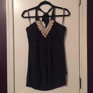 Navy halter top, size xl