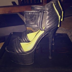 Bebe black platform heels
