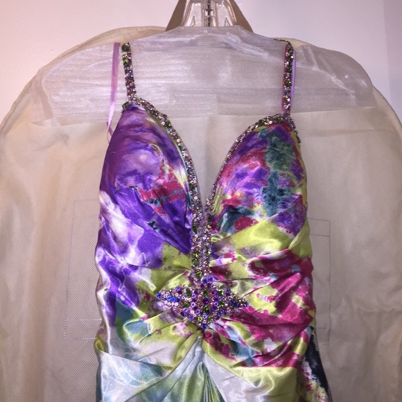 Jovani Multi colored Train Prom Dress