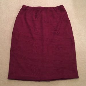Burgundy knee length pencil skirt