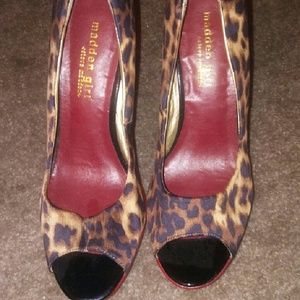 Cheetah peep toe heels