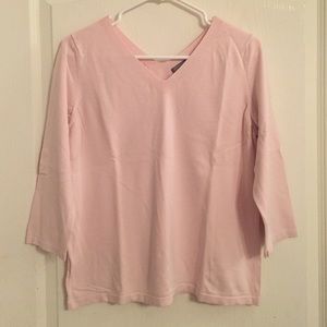 Ann Taylor - Powder pink v-neck top.