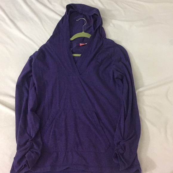 Purple puma hooded long sleeve shirt