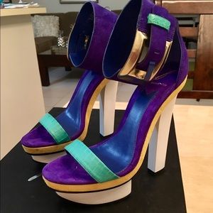 Brian Atwood - Color block platforms sandals