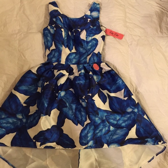 Blue floral ChiChi clothing hi-lo dress size UK6