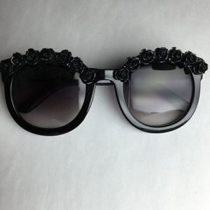 Obsessed Shades Black Flower Sunglasses