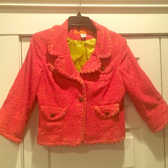 Lace and velvet cropped jacket