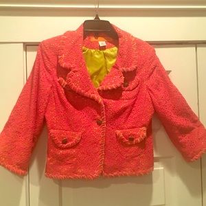 Lace and velvet cropped jacket