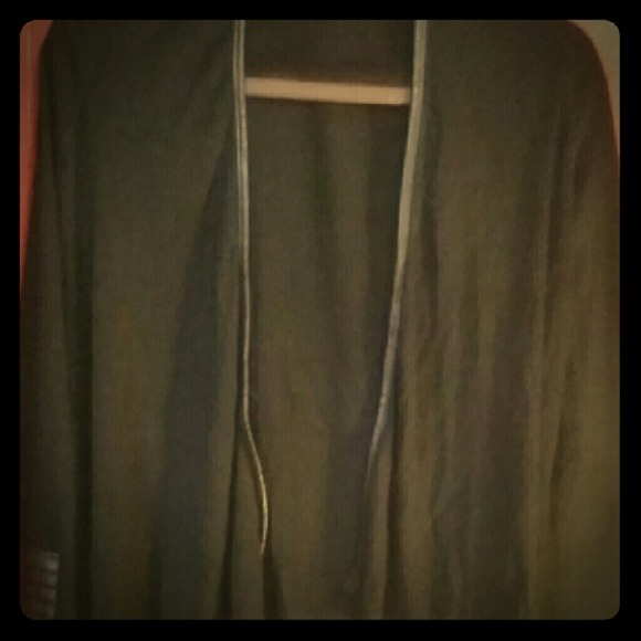 Express Black Cardigan Faux Leather trim sweater