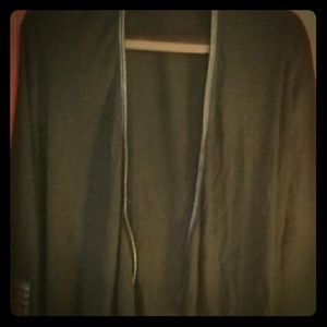 Express Black Cardigan Faux Leather trim sweater