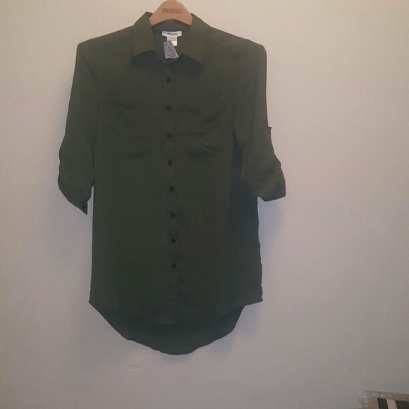 Oliver Green Button Down Hi Low top