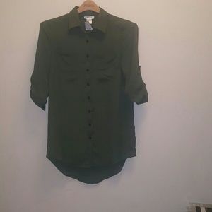 Oliver Green Button Down Hi Low top