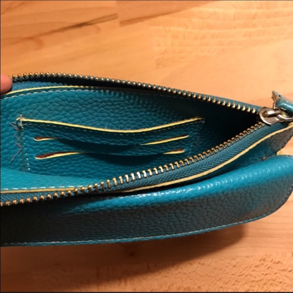Teal faux leather wallet - Picture 2 of 4